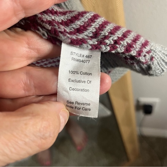 CAbi Style #467 Color Block Blanket Cardigan Sweater Gray & Navy Sz M - Picture 11 of 11